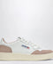 AUTRY Medalist Low Sneakers in white leather and cinnamon pink suede