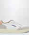 AUTRY Medalist Low Sneakers in white/peach pink leather and suede