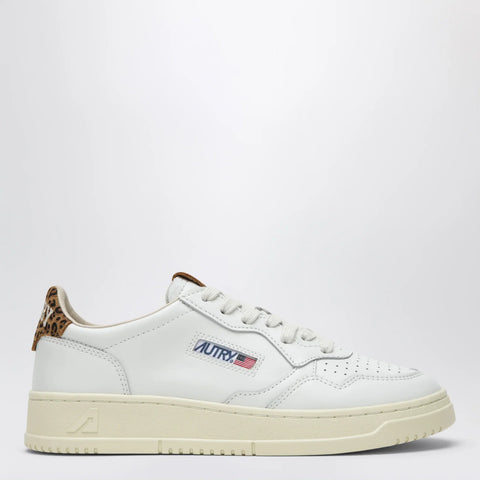 AUTRY Medalist Low sneakers in white/leopard-print leather
