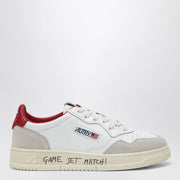 AUTRY Medalist Low sneakers in white/red leather and suede