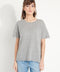 AVA 6 T shirt en cachemire déjaugé col rond manches courtes avec finitions ciselées gris clair-t-shirt femme-Studio Cashmere8-XL-SC8-00441-gris clair-Urbanheer