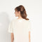 AVA 9 T shirt en cachemire déjaugé col rond manches courtes avec imprimé " SUMMER OF LOVE" blanc écru-t-shirt femme-Studio Cashmere8-S-M-SC8-00448-blanc écru/imprimé fleurs multicouleur-Urbanheer