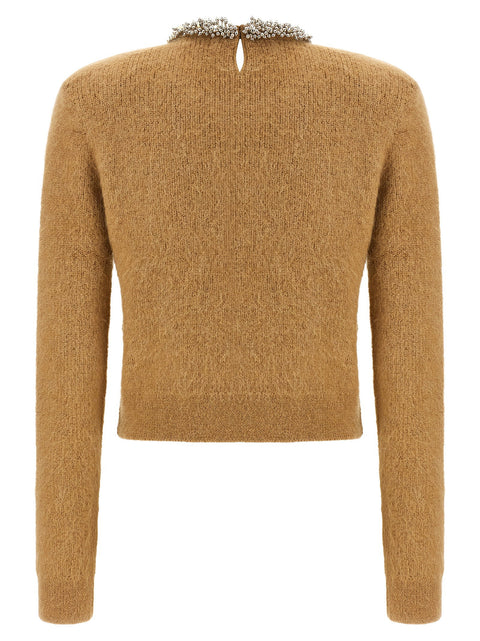Self-Portrait Sweater With Jewel Embroidery