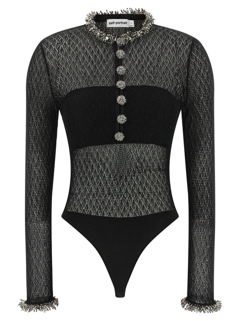 Self-Portrait Openwork Knitted Bodysuit