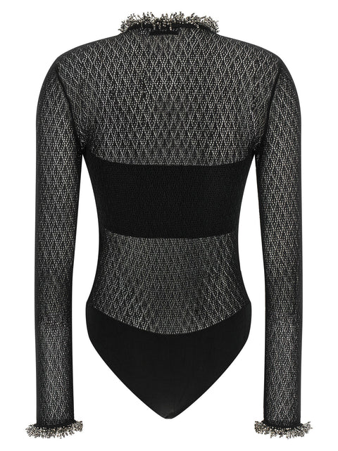 Self-Portrait Openwork Knitted Bodysuit