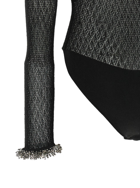 Self-Portrait Openwork Knitted Bodysuit