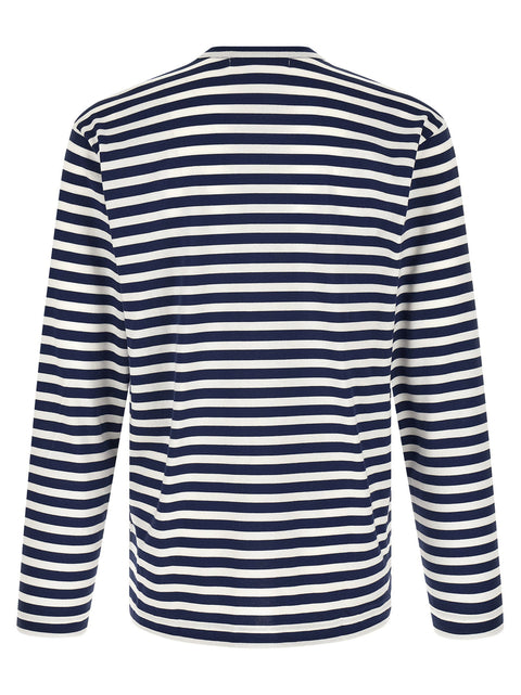 Comme Des Garçons Play Striped T-shirt With Heart Patch