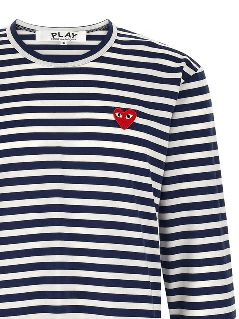 Comme Des Garçons Play Striped T-shirt With Heart Patch