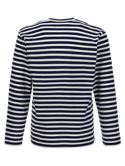 Comme Des Garçons Play Logo Patch Stripes T-shirt