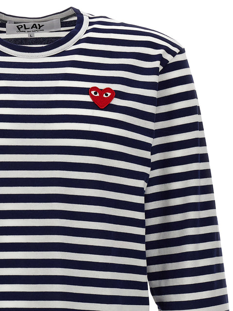 Comme Des Garçons Play Logo Patch Stripes T-shirt