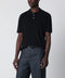 A.P.C. Black cotton knit polo shirt