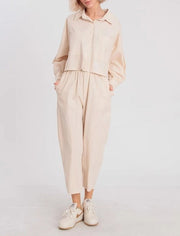 Abby Cropped Shirt-Shirt-REVER-standard size-Urbanheer