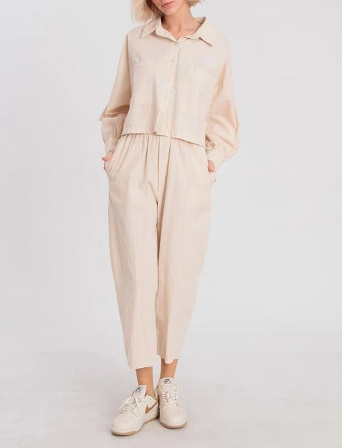 Abby Cropped Shirt-Shirt-REVER-standard size-Urbanheer