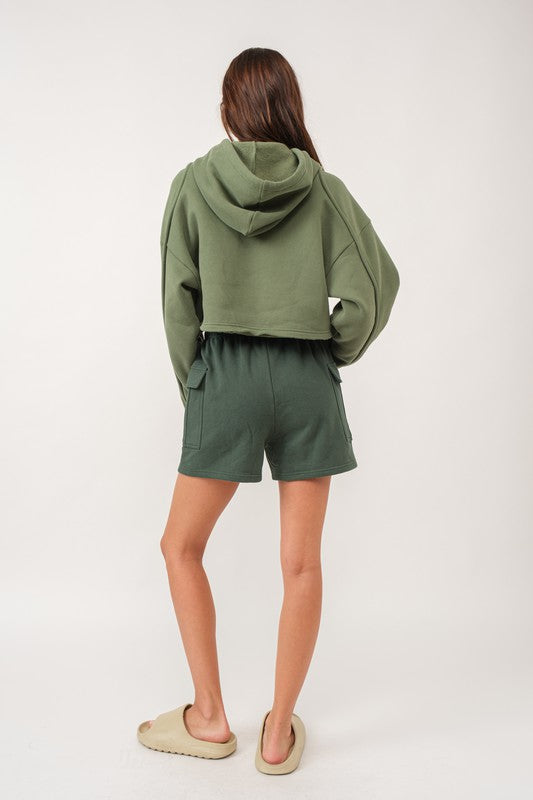 Abigail Loose Fit Cropped Hoodie Sweatshirt-Sweatshirt-Papermoon-S-MATCHA-Urbanheer