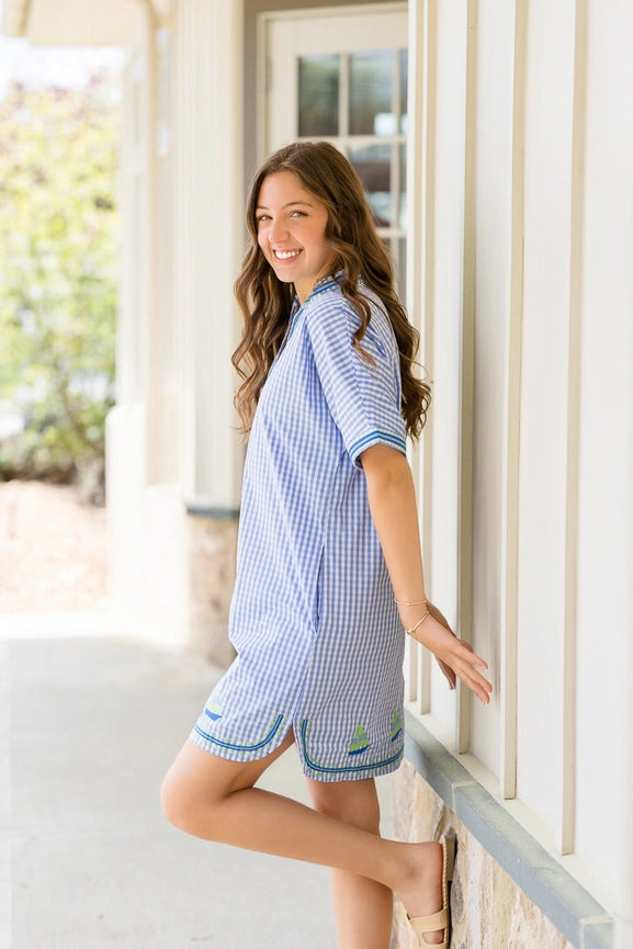 Abigail Mini | Set Sail Gingham-Dress-The Coastal Crane-S-Urbanheer