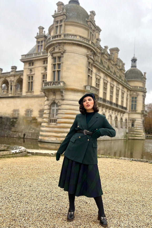 Académia Green Tartan Skirt-Skirt-Pivoine Signature-XS-Urbanheer