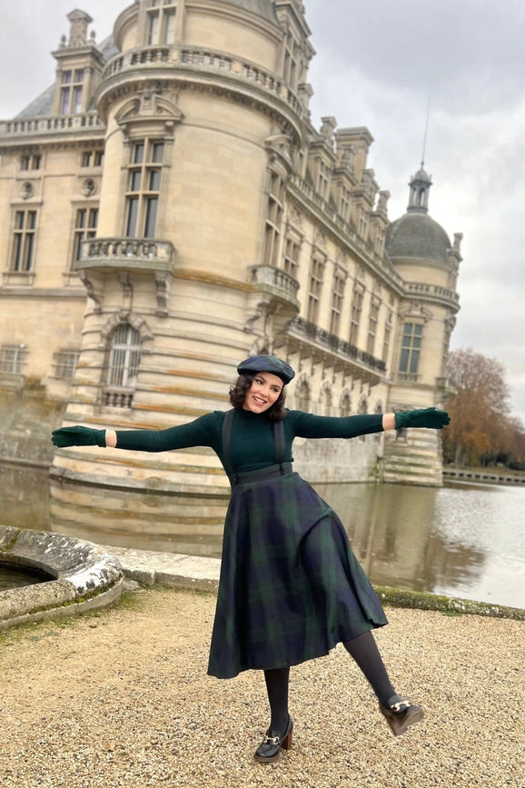 Académia Green Tartan Skirt-Skirt-Pivoine Signature-XS-Urbanheer