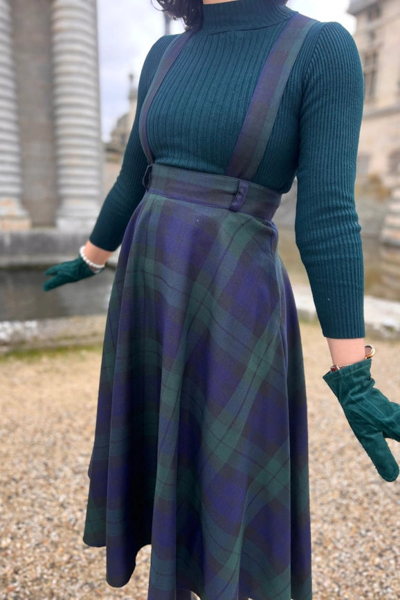 Académia Green Tartan Skirt-Skirt-Pivoine Signature-XS-Urbanheer