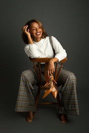 Académia Plaid Pants Grey/Blue/Camel-Pants-Pivoine Signature-XL-Urbanheer