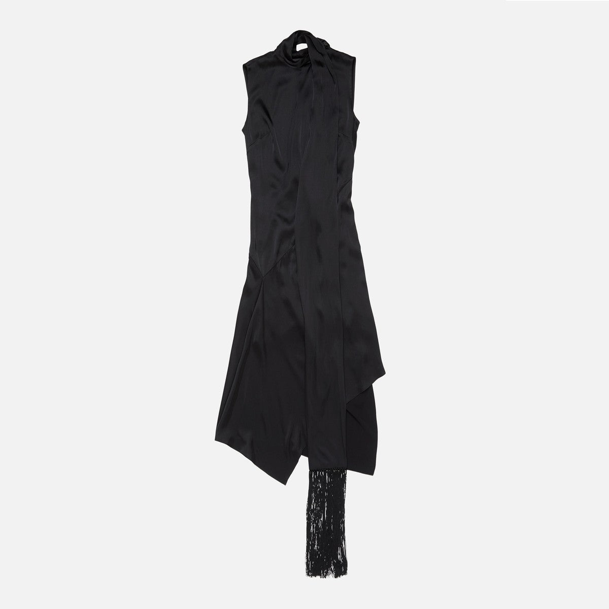 Acne Studios Black satin dress with scarf