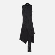 Acne Studios Black satin dress with scarf