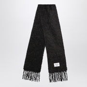 Acne Studios Black wool scarf with logo