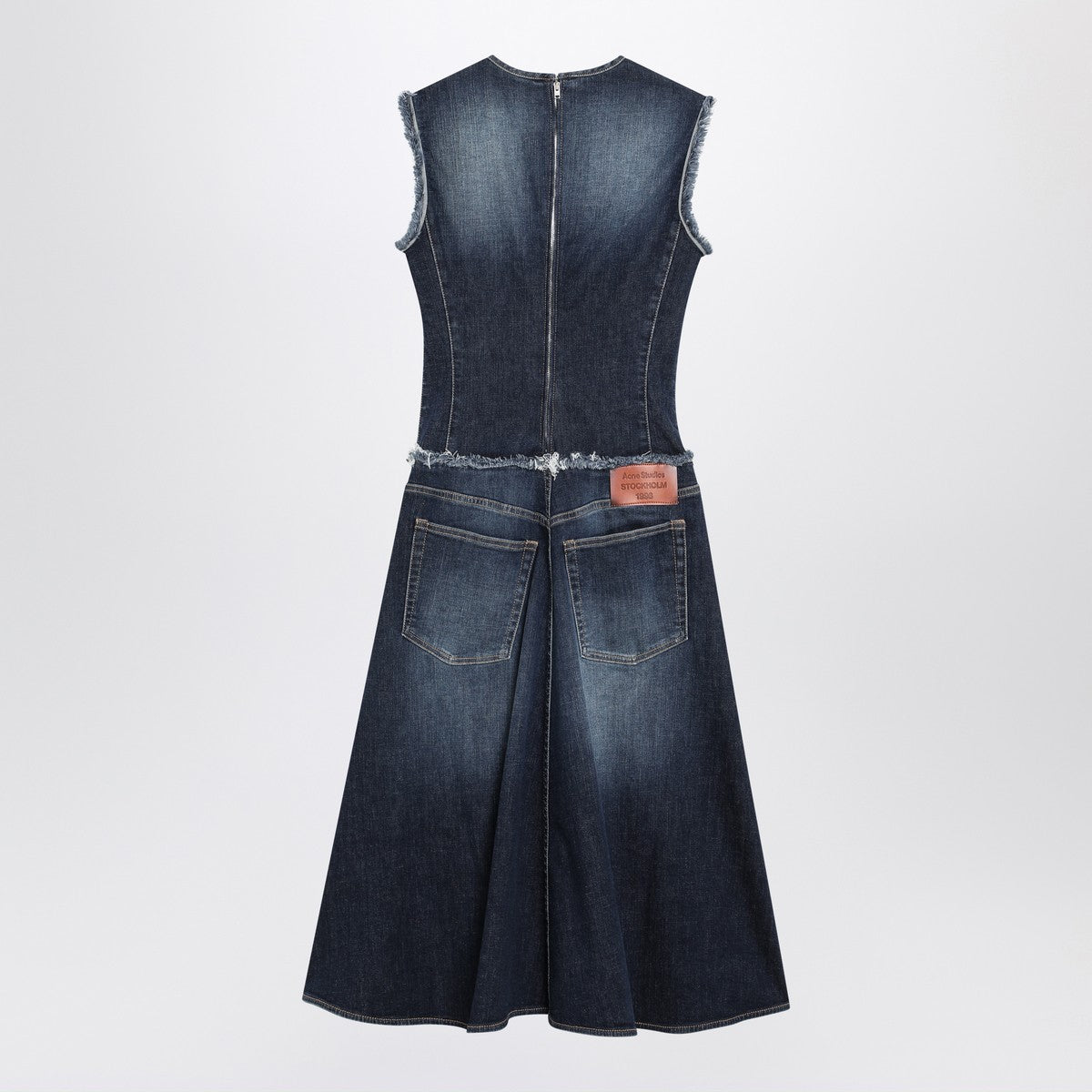 Acne Studios Blue layered denim midi dress