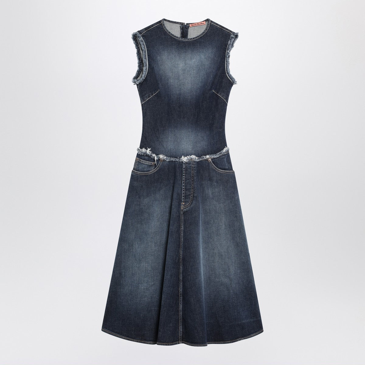 Acne Studios Blue layered denim midi dress