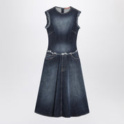 Acne Studios Blue layered denim midi dress