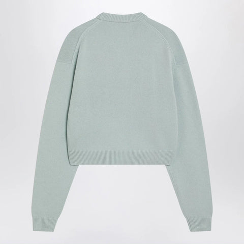 Acne Studios Faded mint wool v-neck sweater
