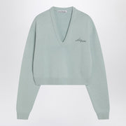 Acne Studios Faded mint wool v-neck sweater