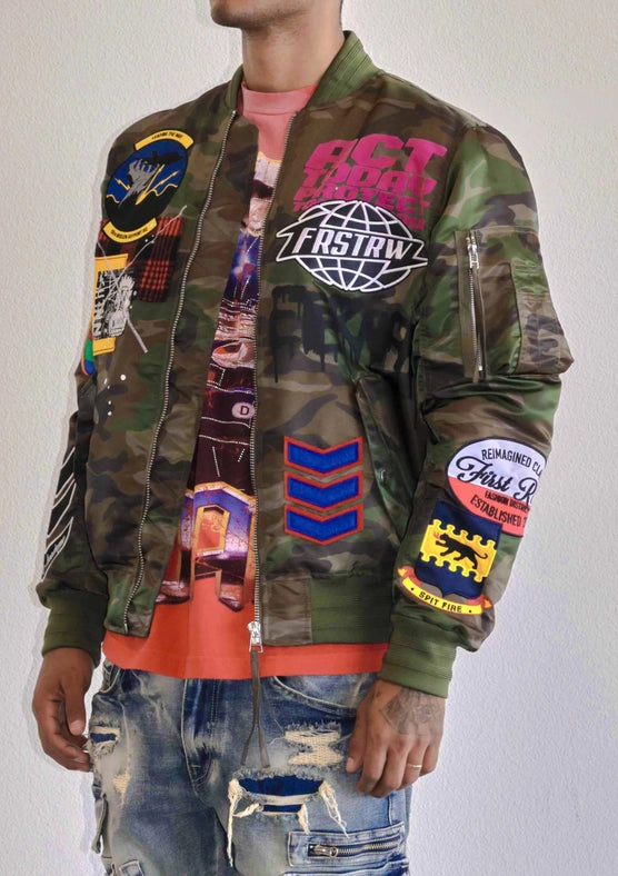 Act Today Multi Patches MA-1 Jacket-Jacket-First Row-S-Wood Camo-Urbanheer