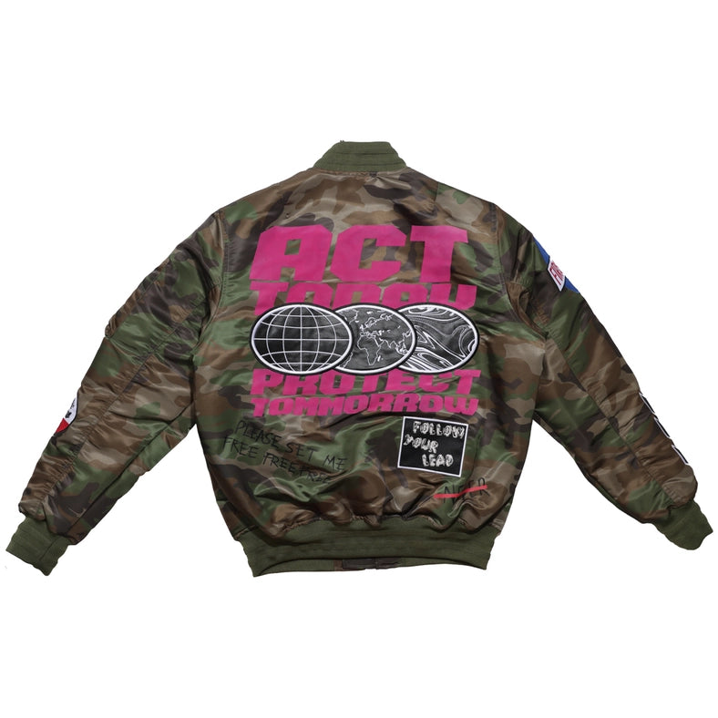 Act Today Multi Patches MA-1 Jacket-Jacket-First Row-S-Wood Camo-Urbanheer