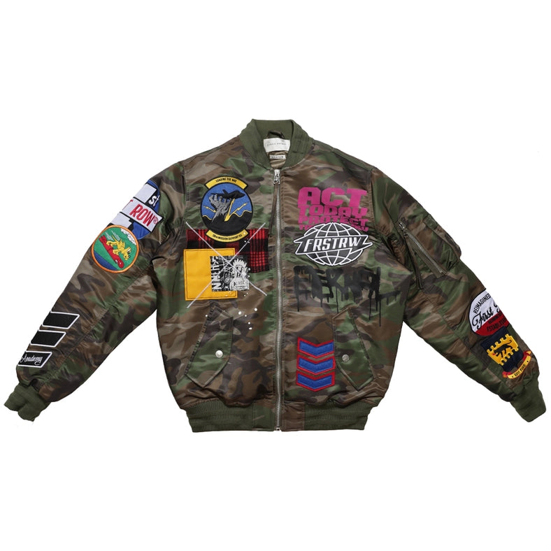 Act Today Multi Patches MA-1 Jacket-Jacket-First Row-S-Wood Camo-Urbanheer