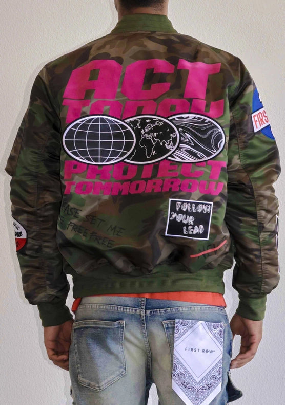 Act Today Multi Patches MA-1 Jacket-Jacket-First Row-S-Wood Camo-Urbanheer