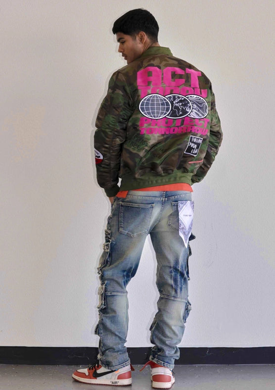 Act Today Multi Patches MA-1 Jacket-Jacket-First Row-S-Wood Camo-Urbanheer