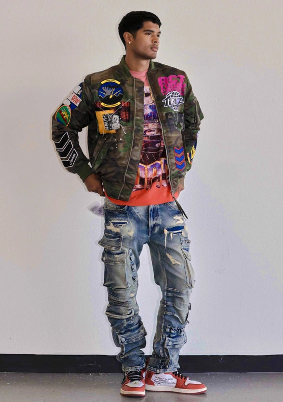 Act Today Multi Patches MA-1 Jacket-Jacket-First Row-S-Wood Camo-Urbanheer