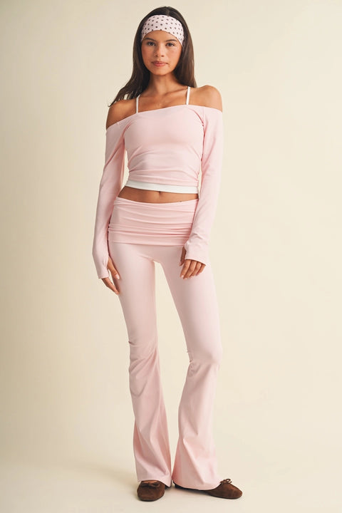 Active Off Shoulder Double Layered Top