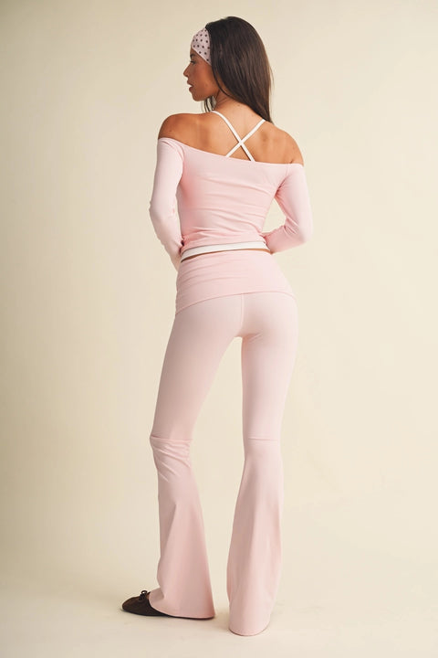 Active Off Shoulder Double Layered Top