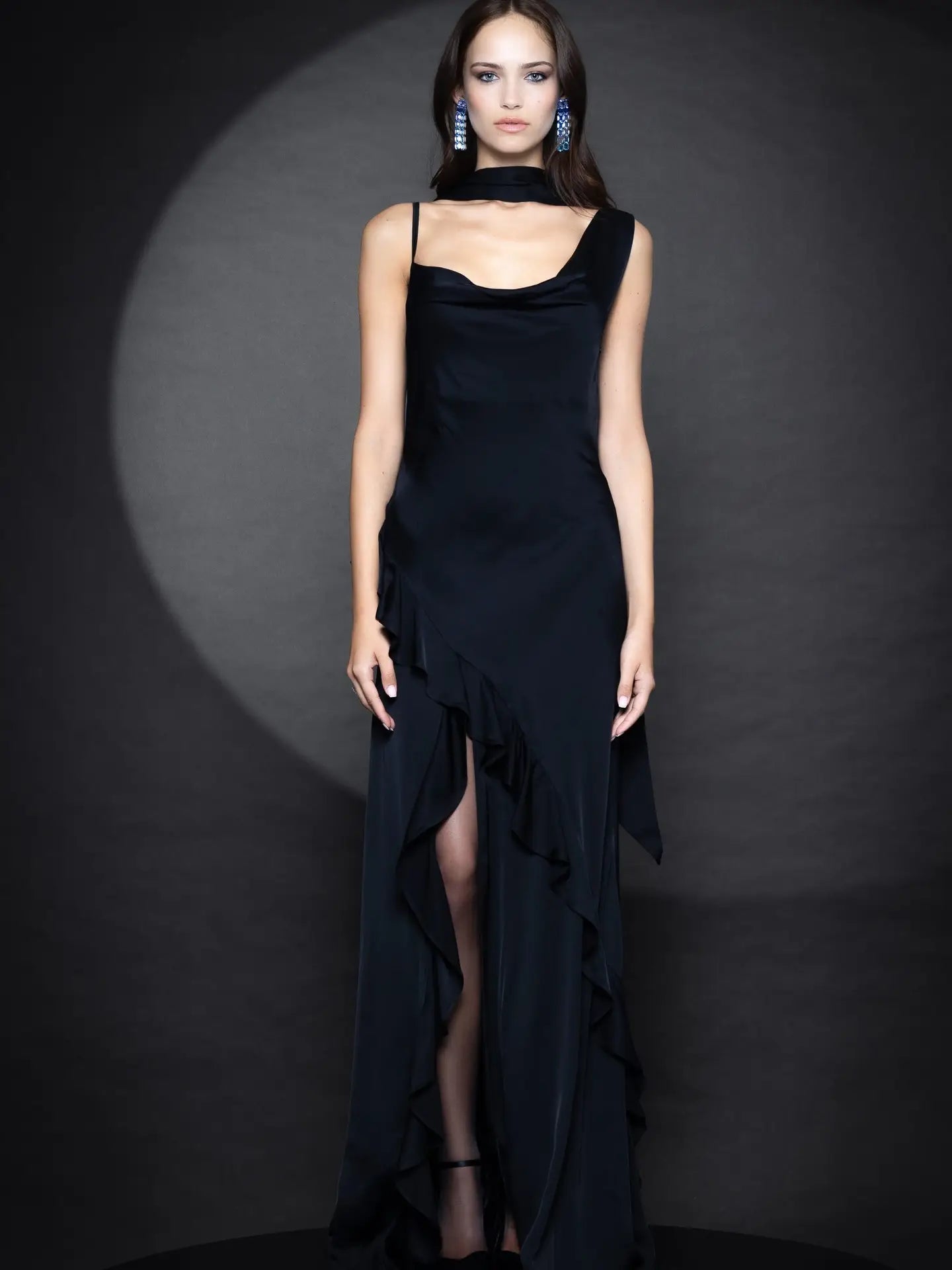 Adaline Satin Dress Black