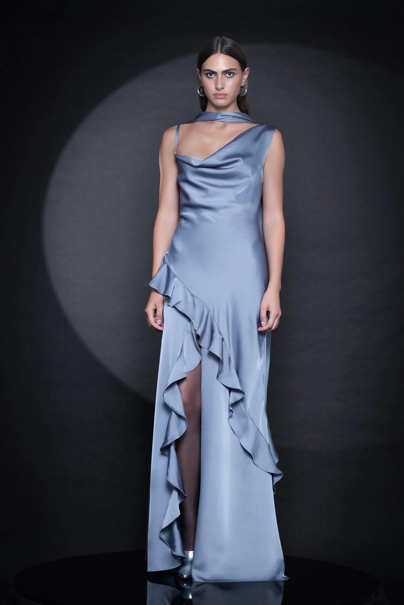 Adaline Satin Dress Black