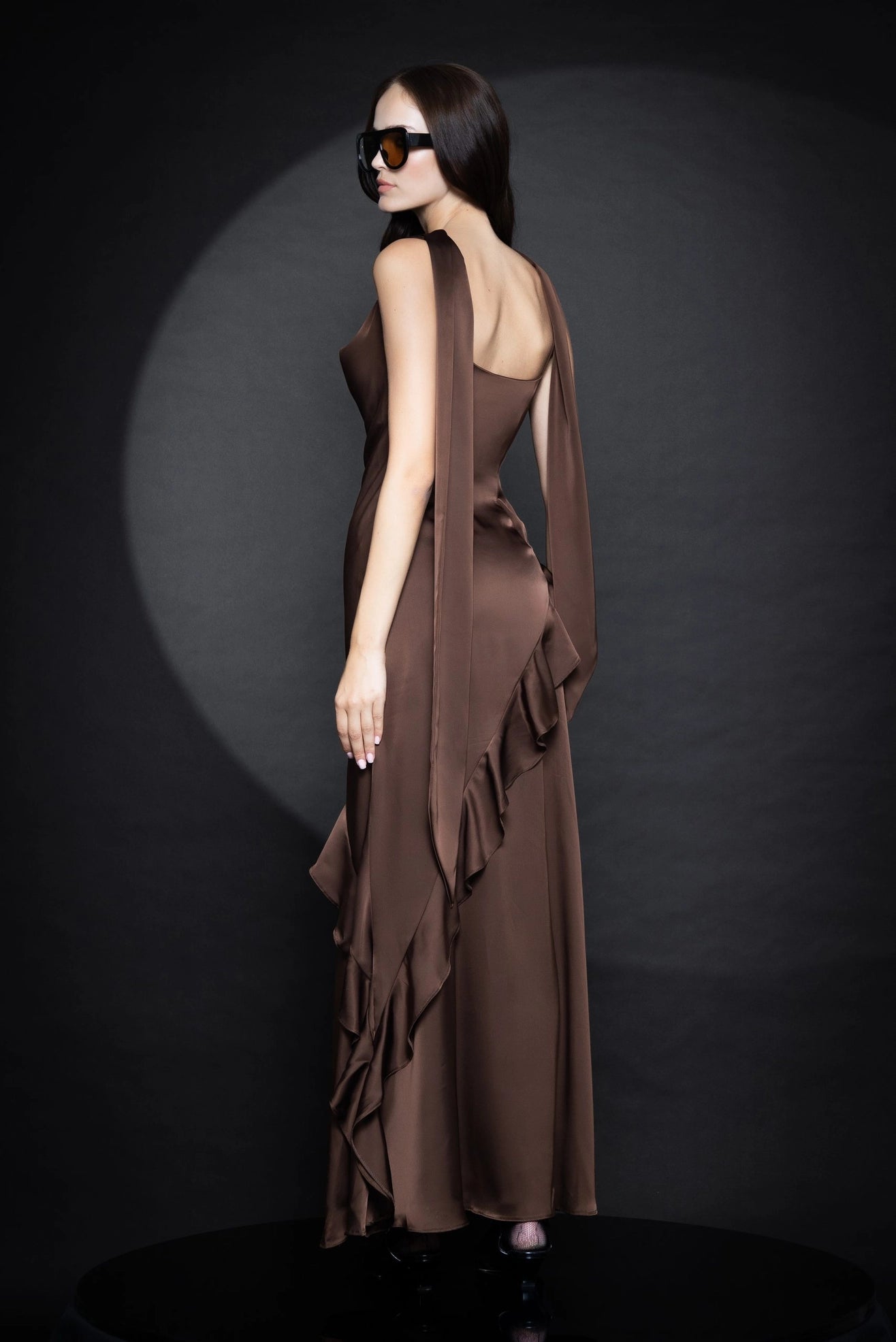 Adaline Satin Dress Black