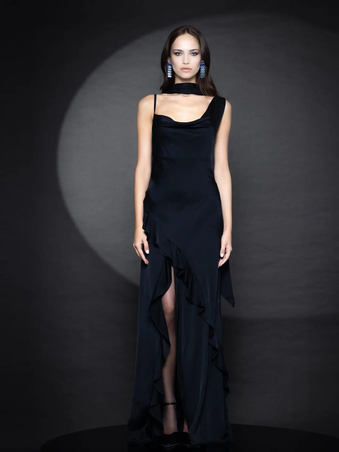 Adaline Satin Dress Black