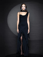 Adaline Satin Dress Black