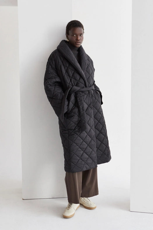 Adeline Quilted Puffer Wrap Coat-Coat-Crescent-XS/S-Black-Urbanheer