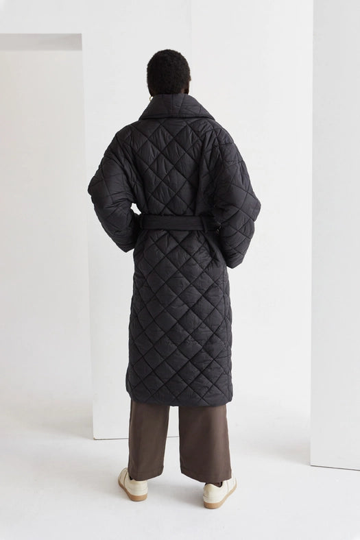Adeline Quilted Puffer Wrap Coat-Coat-Crescent-XS/S-Black-Urbanheer