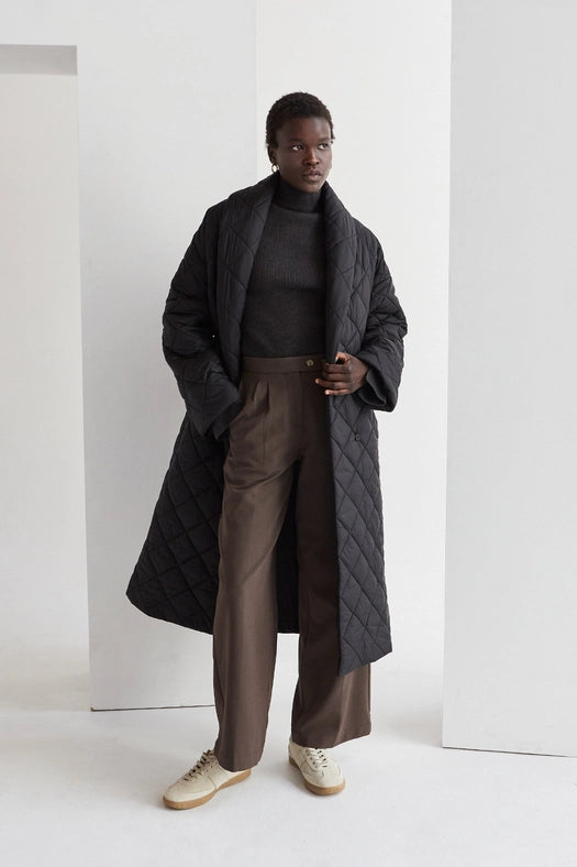 Adeline Quilted Puffer Wrap Coat-Coat-Crescent-XS/S-Black-Urbanheer