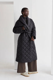 Adeline Quilted Puffer Wrap Coat-Coat-Crescent-XS/S-Black-Urbanheer