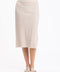 Adella Stripe Feather Rib Side-Slit Midi Skirt