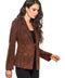 Adore Double-Breasted Faux Suede Blazer in Mocha